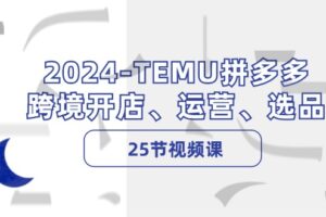 2024TEMU拼多多跨境开店、运营、选品（25节视频课）