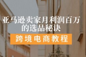 亚马逊卖家月利润百万的选品秘诀: 抓重点/高利润/大方向/大类目/选品易