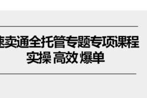 速卖通全托管专题专项课程，实操 高效 爆单（11节课）