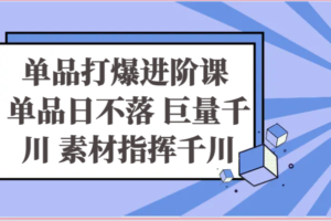 单品打爆进阶课 单品日不落 巨量千川 素材指挥千川