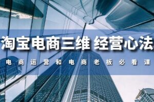 淘宝电商三维经营心法：电商运营和电商老板必看课（59节课）