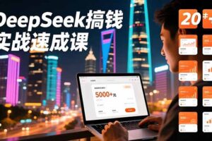 （16775期）DeepSeek搞钱实战速成课，20+内容模板、剪辑发布、带货闭环，首月收益超过5000元