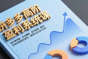 （16843期）拼多多高阶盈利系统课，强付费策略、活动爆破、首页推荐，实现店铺稳定盈利（更新12月）