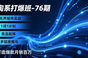 （16914期）淘系打爆班-76期，无界矩阵实战，1词1计划、竞品矩阵、多链接赛马，打造爆款月销百万