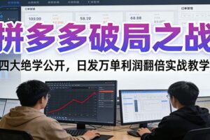 拼多多破局之战：四大绝学公开，日发万单利润翻倍实战教学