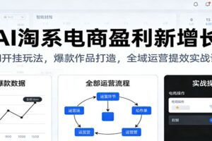 AI淘系电商盈利新增长，AI开挂玩法，爆款作品打造，全域运营提效实战课