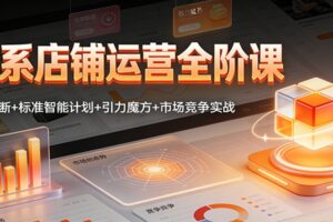 淘系店铺运营全阶课：店铺诊断+标准智能计划+引力魔方+市场竞争实战