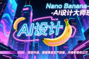（17141期）Nano Banana-AI设计大师班，修图合成、广告创作、视觉升级，掌握黄金生产技能，月接单增收过万