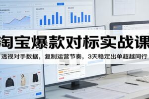 淘宝爆款对标实战课：透视对手数据，复制运营节奏，3天稳定出单超越同行