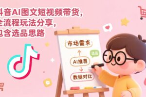 （17182期）抖音AI图文短视频带货，全流程玩法分享，包含选品思路
