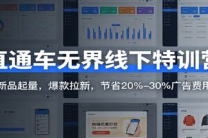 直通车无界线下特训营：新品起量，爆款拉新，节省20%-30%广告费用