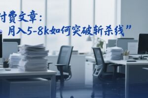 付费文章：月入5-8k如何突破斩杀线