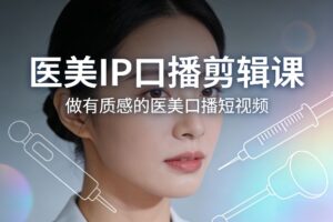 医美IP口播剪辑课，做有质感的医美口播短视频