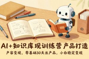（17323期）AI+知识库变现训练营，产品打造、内容创作、全平台变现，零基础30天出产品，小白稳定变现