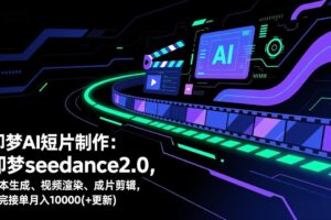 （17236期）即梦AI短片制作(更新)：即梦seedance2.0，脚本生成、视频渲染、成片剪辑，学完接单月入10000+