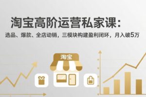 （17395期）淘宝高阶运营私家课：选品、爆款、全店动销，三模块构建盈利闭环，月入破5万（更新26年2月）