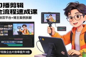 （17420期）口播剪辑全流程速成课，剪映双平台+博主案例拆解，学完独立出片效率提升3倍