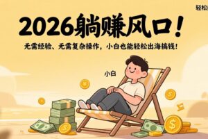 （17436期）2026躺赚风口！无需经验、无需复杂操作，小白也能轻松出海搞钱！