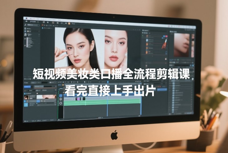 短视频美妆类口播全流程剪辑课，看完直接上手出片