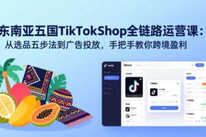 （17511期）东南亚五国TikTok Shop全链路运营课：从选品五步法到广告投放，手把手教你跨境盈利