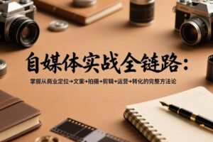 （17586期）自媒体实战全链路：掌握从商业定位→文案→拍摄→剪辑→运营→转化的完整方法论