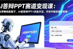 （17546期）AI答辩PPT赛道变现课(视频+文档)：毕业季赚钱新路子，AI做答辩PPT+闲鱼开店，教你接单变现