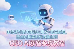 （17604期）GEO AI获客系统教程：生成式引擎优化核心定义+底层原理，抢占AI搜索时代流量红利