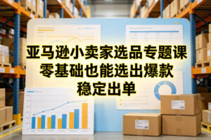 亚马逊小卖家选品专题课，零基础也能选出爆款，稳定出单