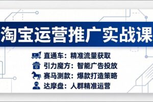 （17660期）淘宝运营推广实战课，直通车+引力魔方+赛马测款+达摩盘人群推广等（更新26年3月）
