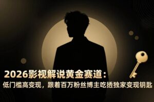 （17721期）2026影视解说黄金赛道：低门槛高变现，跟着百万粉丝博主吃透独家变现钥匙