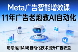 Meta广告智能增效课，11年广告老炮教AI自动化，助您运用AI与自动化技术提升广告收益
