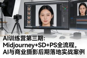 AI训练营第三期：Midjourney+SD+PS全流程，AI与商业摄影后期落地实战案例