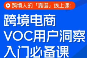 跨境电商VOC用户洞察入门必备课，跨境人的靠谱线上课