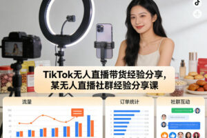 TikTok无人直播带货经验分享，某无人直播社群经验分享课