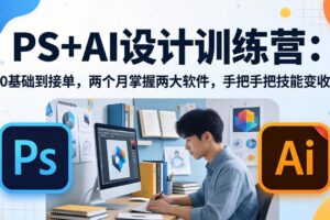 (17885期)PS+AI设计训练营:从0基础到接单,两个月掌握两大软件,手把手把技能变收入