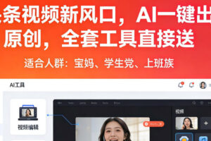 头条视频新风口,AI一键出原创,全套工具直接送,人人可做,有手就行【揭秘】