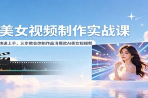 AI美女视频制作实战课：零基础快速上手，三步教会你制作高清爆款AI美女短视频