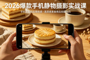 2026爆款手机静物摄影实战课,手机也能拍出商拍感,学会拍出高质感美食商品