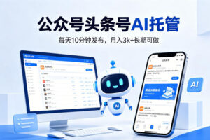 公众号头条号AI托管,我提供作品,你每天10分钟发布,月入3k+长期可做【揭秘】