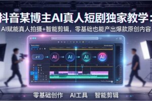（17942期）抖音某博主AI真人短剧独家教学：AI赋能真人拍摄+智能剪辑，零基础也能产出爆款原创内容
