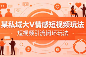 某私域大V情感短视频玩法，短视频引流闭环玩法
