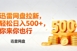 （17998期）迅雷网盘锐评拉新，轻松日入几张，小白副业首选