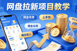 项小推网盘拉新项目教学，佣金丰厚，上手快，每天半小时，打造你的“睡后”收入