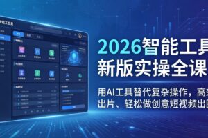 （18005期）2026智能工具新版实操全课：用AI工具替代复杂操作，高效出片、轻松做创意短视频出圈