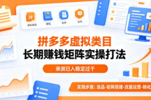 做拼多多虚拟类目想长期賺钱？这套矩阵实操打法，亲测日入稳定过千【揭秘】