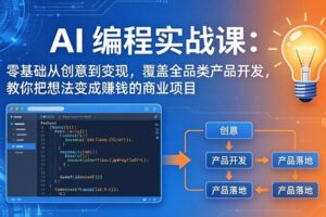 （18128期）AI编程实战课-第三期-4月20更新：零基础从创意到变现，覆盖全品类产品开发，把想法变成赚钱项目