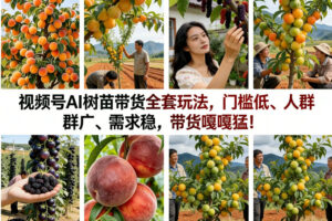 视频号AI树苗带货全套玩法，门槛低、人群广、需求稳，带货嘎嘎猛！（更新0426）
