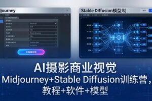 （18272期）AI摄影商业视觉Midjourney+Stable Diffusion训练营，教程+软件+模型