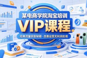 某电商学院淘宝培训VIP课程，各种经典有用的流量获取秘籍，改善运营产品没利润的处境（2026年5月）