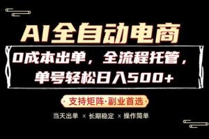 （18348期）0成本出单，全流程托管，单日轻松日入500+